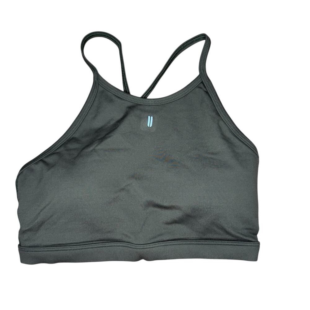 NOBULL Dark Gray High-Neck Sports Bra with Strappy Back